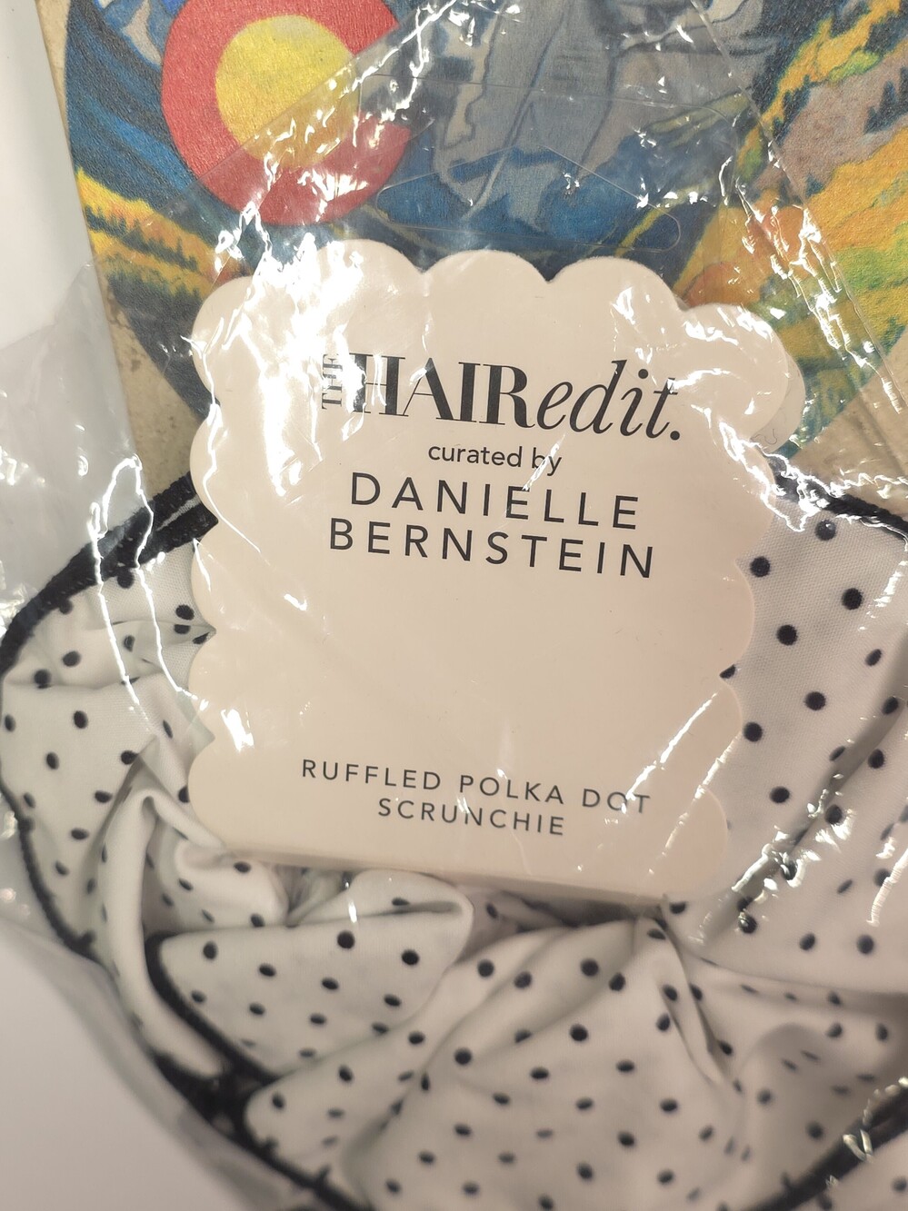 The Hair Edit Ruffled Polka Dot Scrunchie